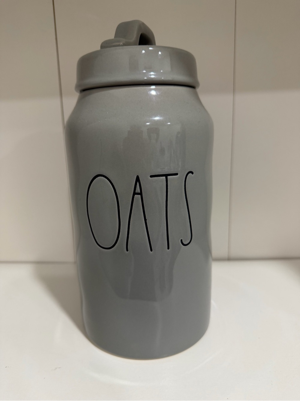 RAE DUNN  by Magenta OATS Grey Ceramic Canister EUC